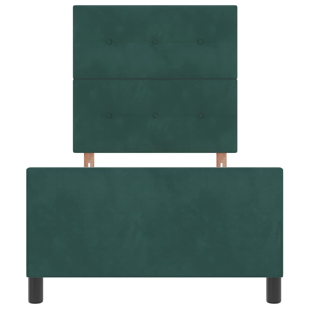 Krevet s opruga kutije Tamnozelena 90 x 200 cm Baršun