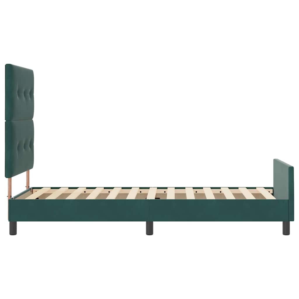 Krevet s opruga kutije Tamnozelena 90 x 200 cm Baršun