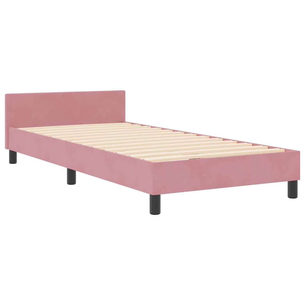 Krevet s opruga kutije Ružičasta 90 x 200 cm Baršun