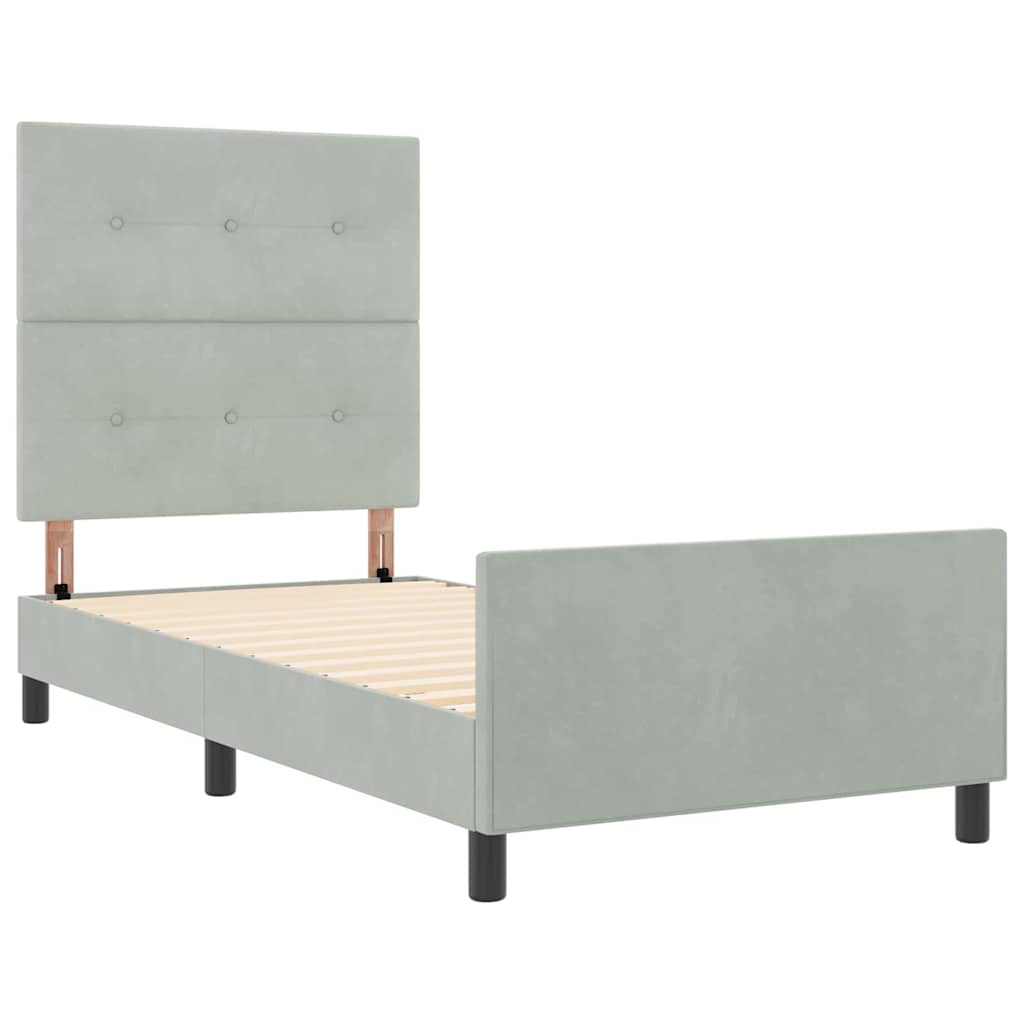 Krevet s opruga kutije Svjetlosiva 100 x 200 cm Baršun