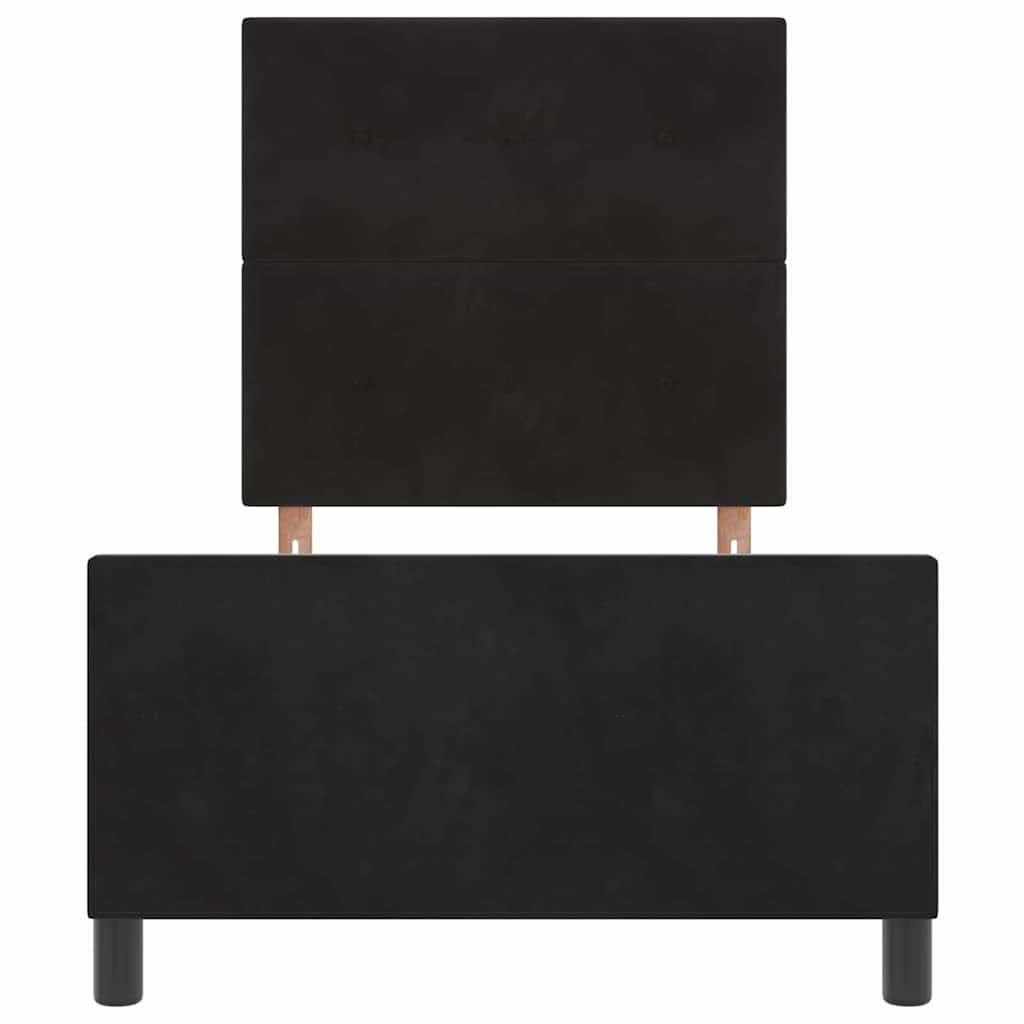 Krevet s opruga kutije s uzglavljem Crna 100 x 200 cm Baršun