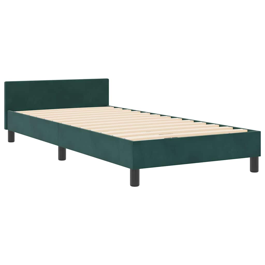 Krevet s opruga kutije Tamnozelena 100 x 200 cm Baršun
