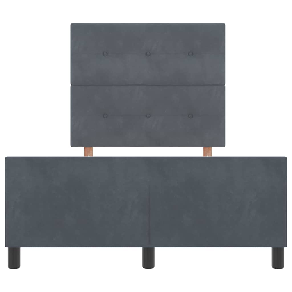 Krevet s opruga kutije Tamno siva 120 x 190 cm Baršun