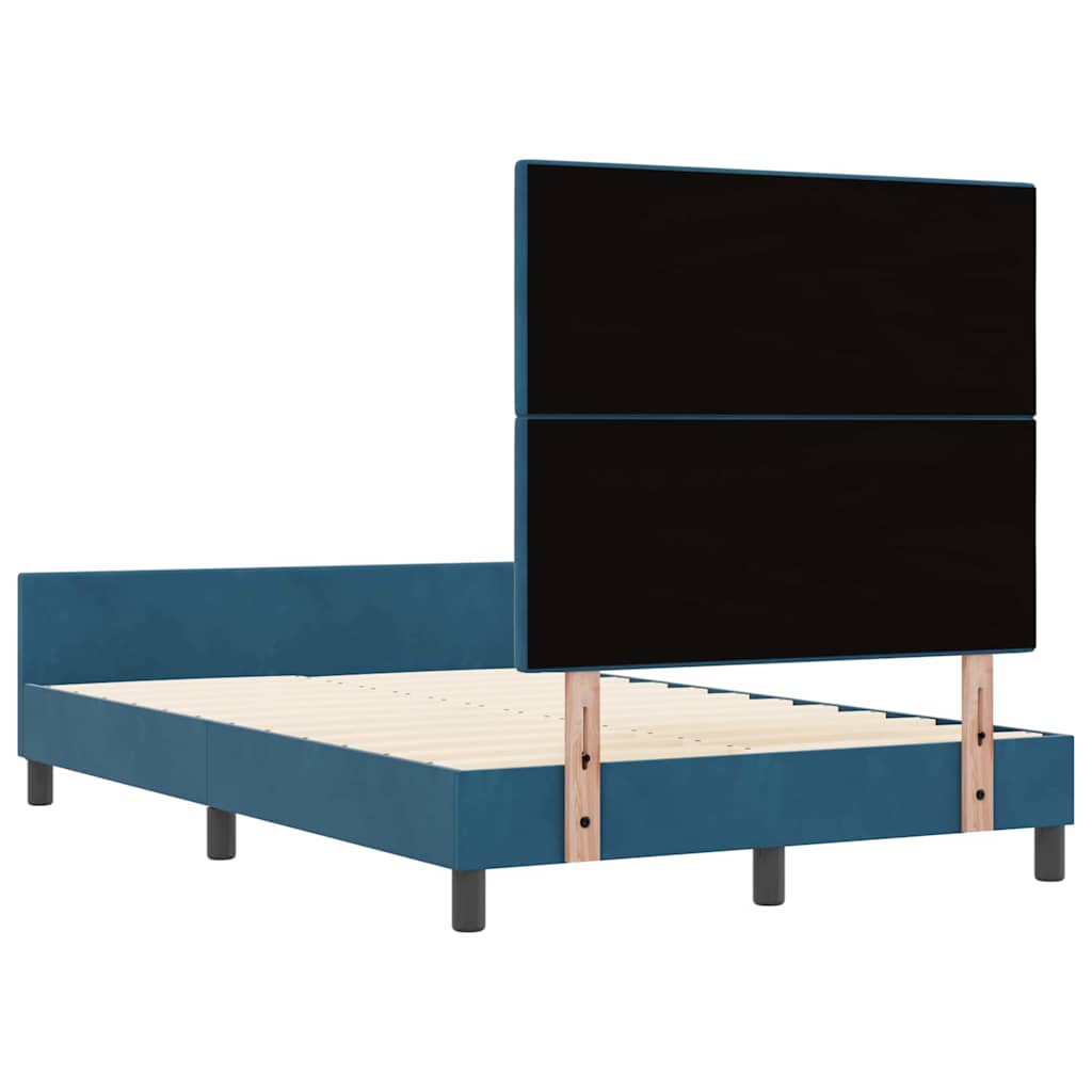 Krevet s opruga kutije Tamno plava 120 x 190 cm Baršun