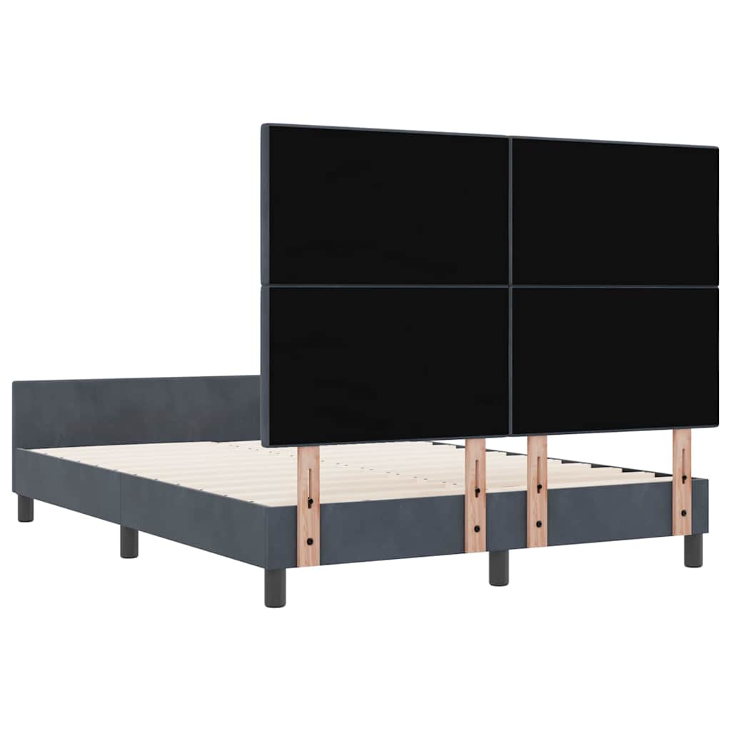 Krevet s opruga kutije Tamno siva 140 x 190 cm Baršun