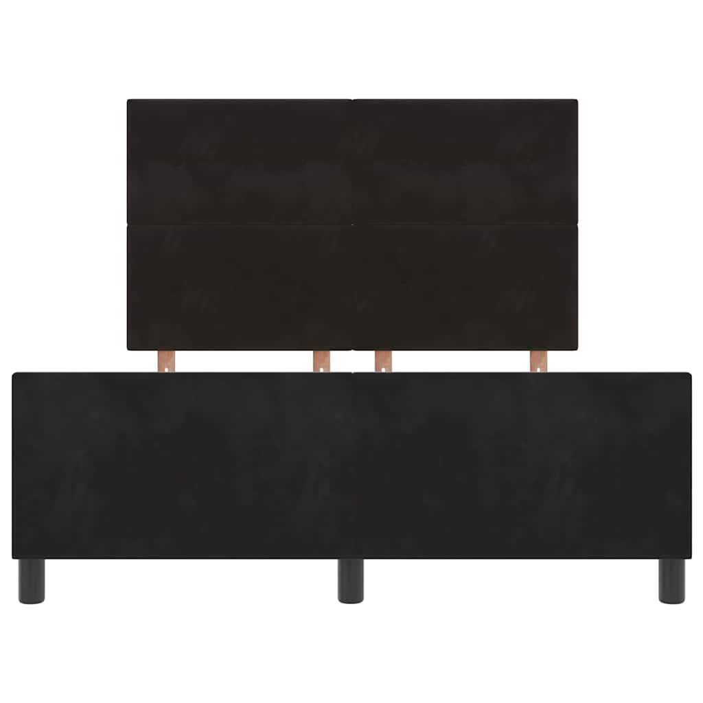 Krevet s opruga kutije s uzglavljem Crna 140 x 190 cm Baršun