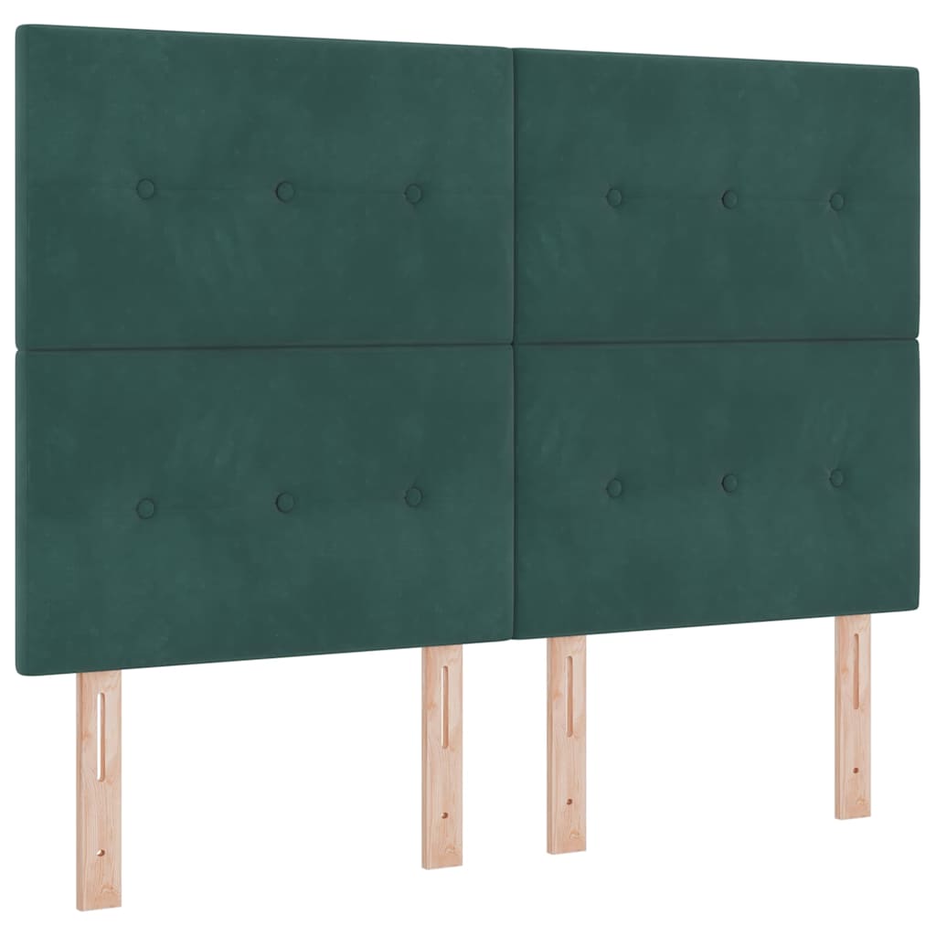 Krevet s opruga kutije Tamnozelena 140 x 190 cm Baršun
