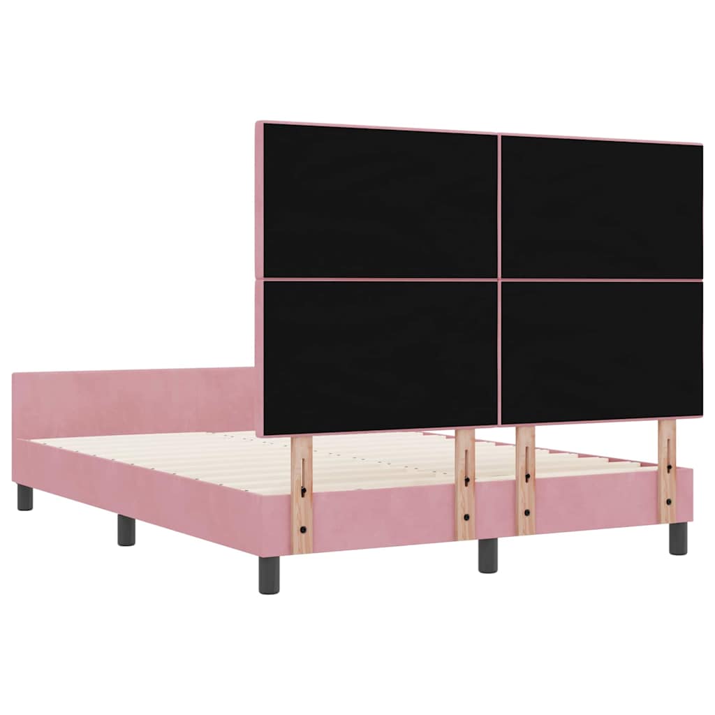 Krevet s opruga kutije Ružičasta 140 x 190 cm Baršun