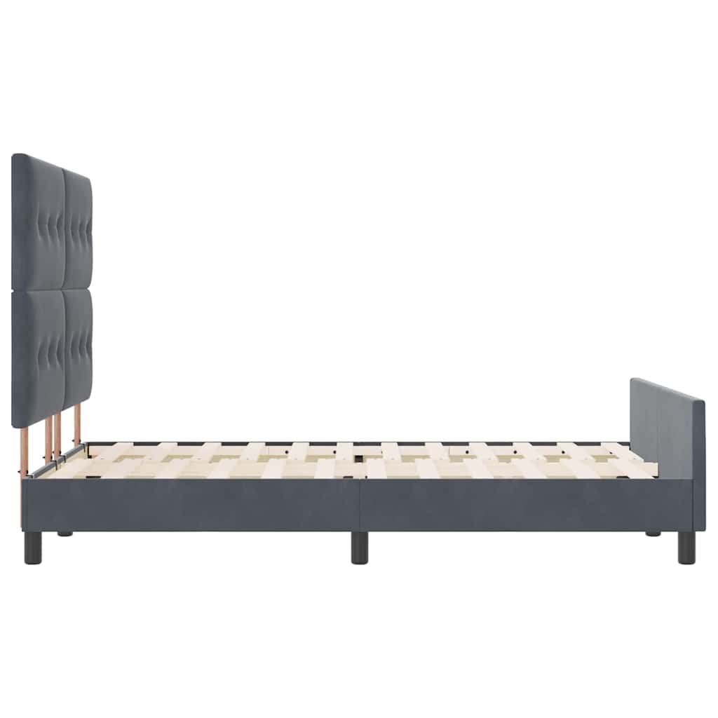 Krevet s opruga kutije Tamno siva 140 x 200 cm Baršun