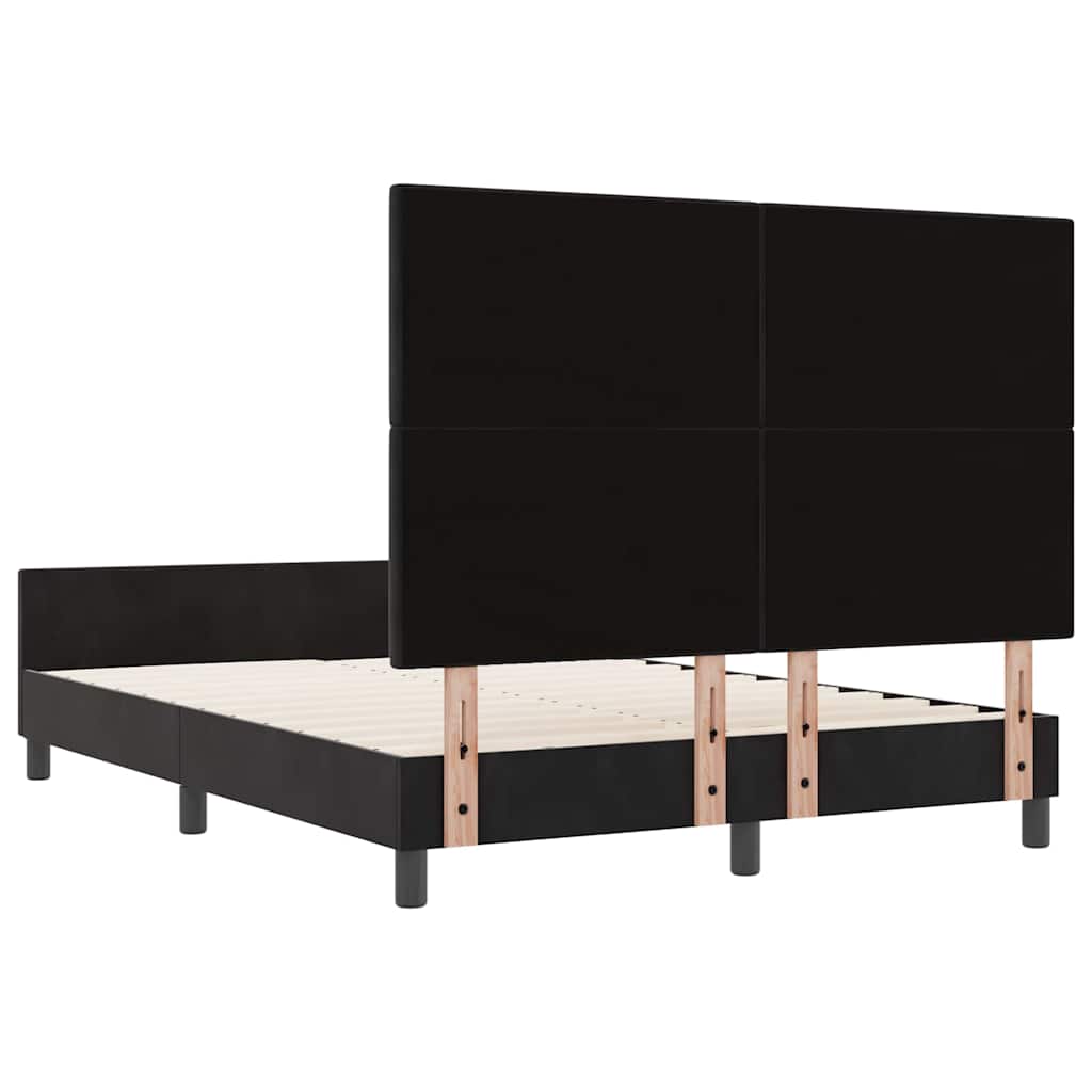 Krevet s opruga kutije s uzglavljem Crna 140 x 200 cm Baršun