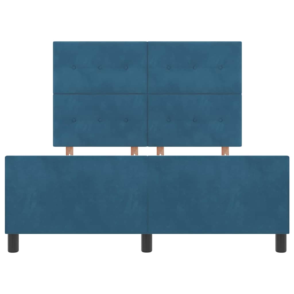 Krevet s opruga kutije Tamno plava 140 x 200 cm Baršun