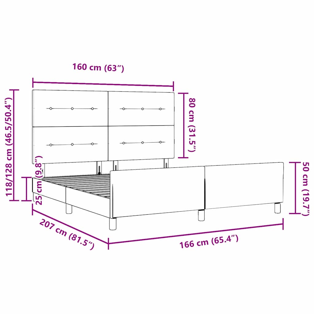 Krevet s opruga kutije Svjetlosiva 160 x 200 cm Baršun