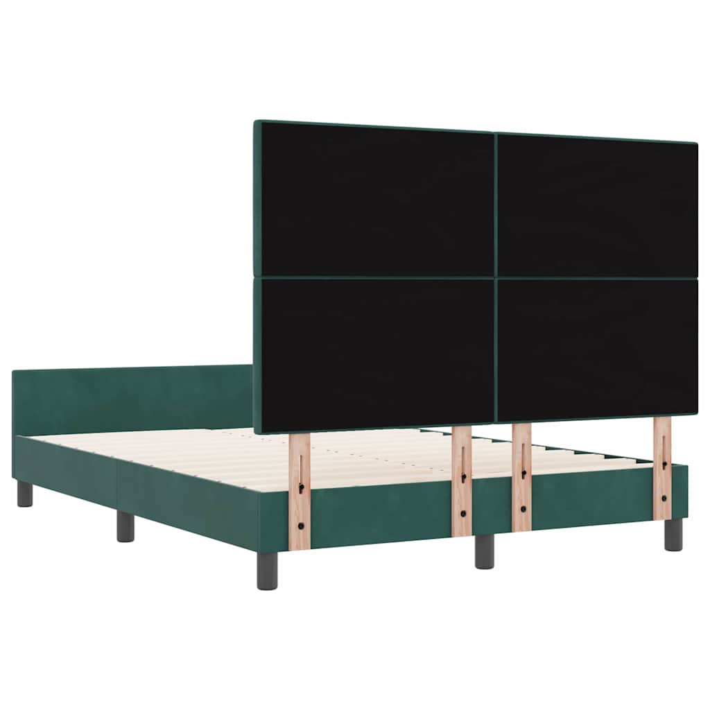Krevet s opruga kutije Tamnozelena 160 x 200 cm Baršun