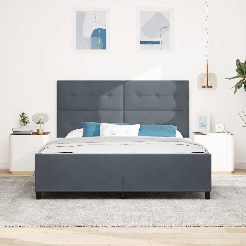 Krevet s opruga kutije Tamno siva 180 x 200 cm Baršun