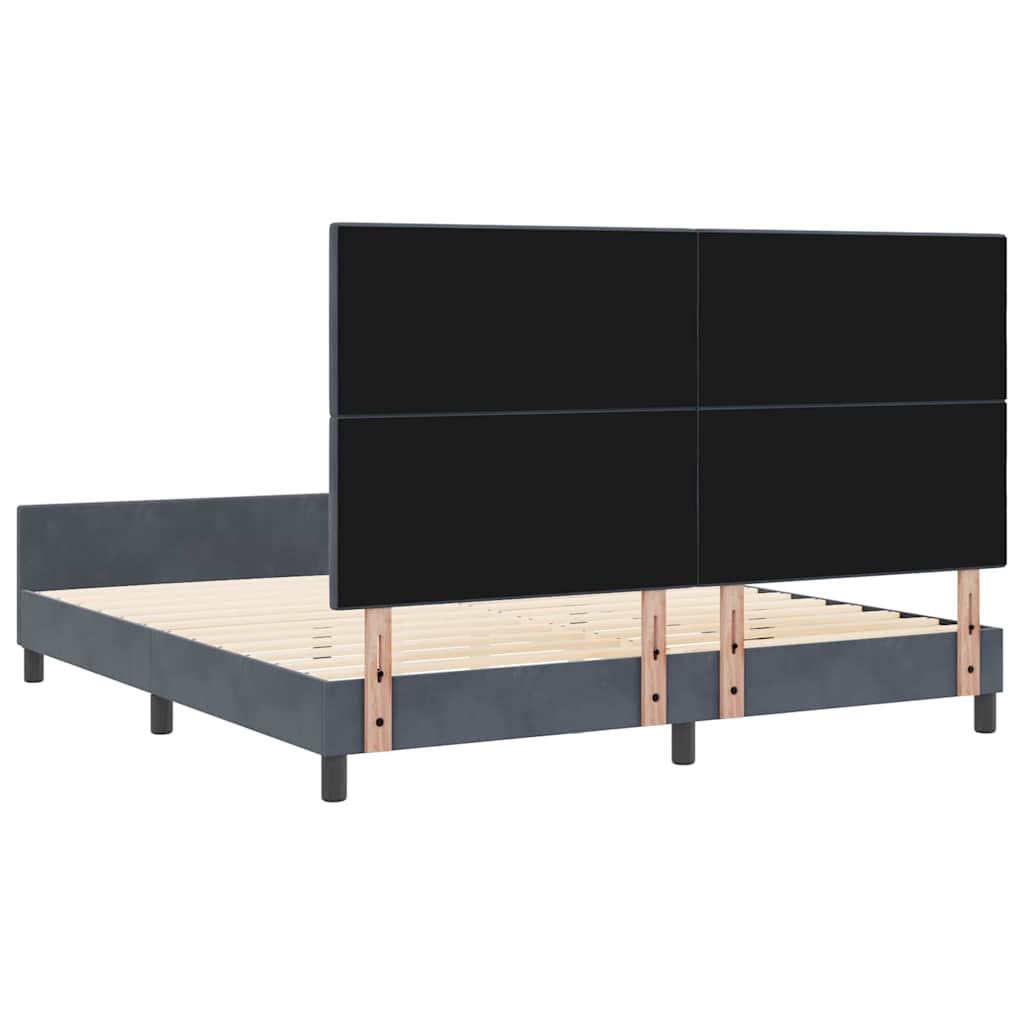 Krevet s opruga kutije Tamno siva 180 x 200 cm Baršun
