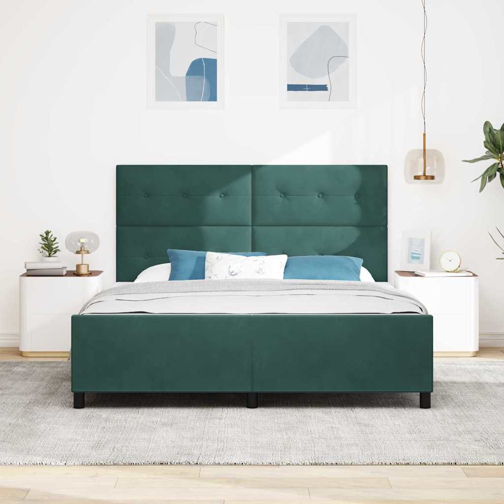 Krevet s opruga kutije Tamnozelena 180 x 200 cm Baršun