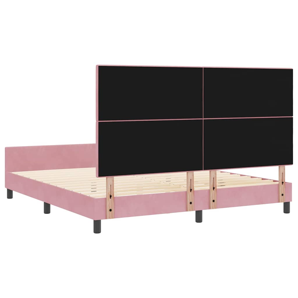 Krevet s opruga kutije Ružičasta 180 x 200 cm Baršun