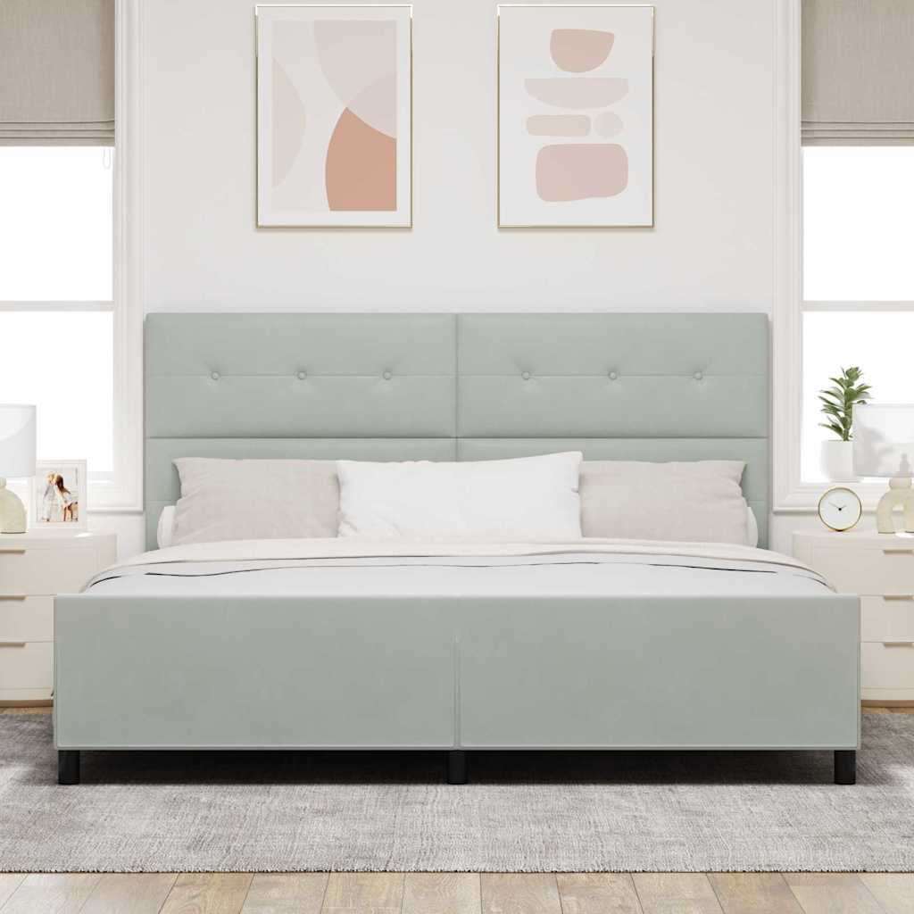 Krevet s opruga kutije Svjetlosiva 200 x 200 cm Baršun