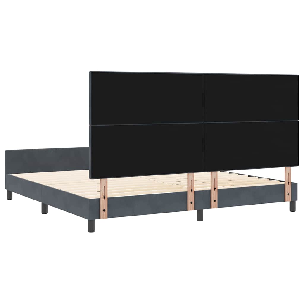 Krevet s opruga kutije Tamno siva 200 x 200 cm Baršun