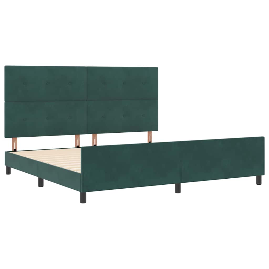 Krevet s opruga kutije Tamnozelena 200 x 200 cm Baršun