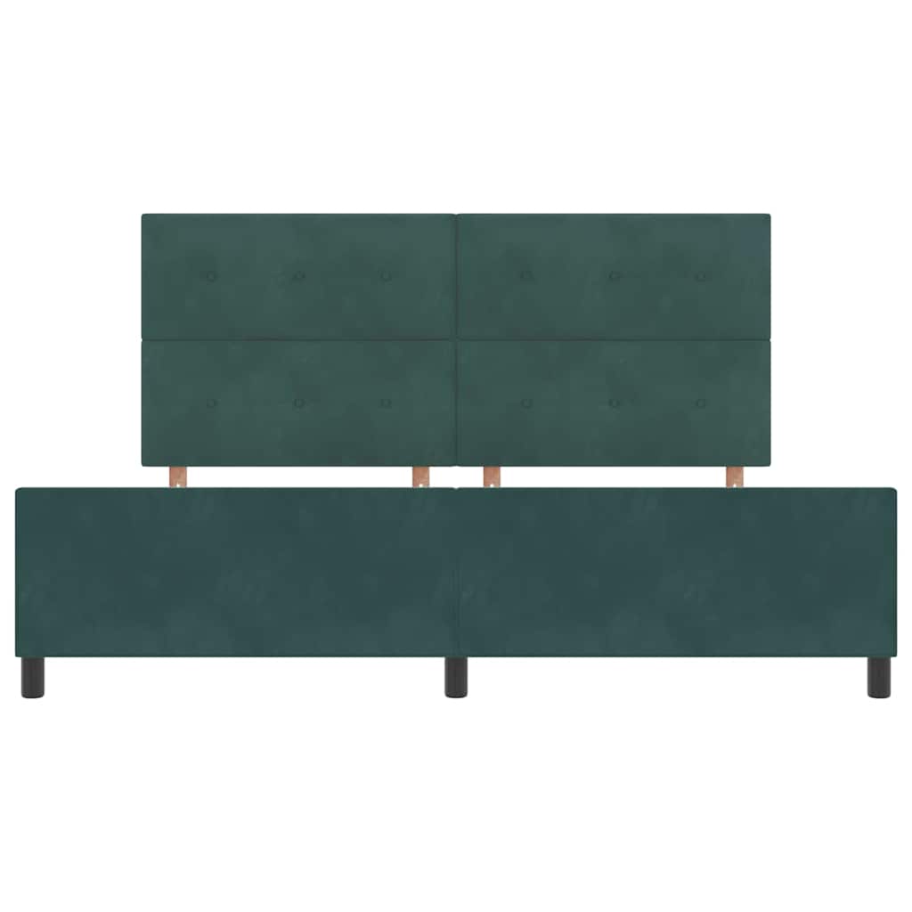 Krevet s opruga kutije Tamnozelena 200 x 200 cm Baršun