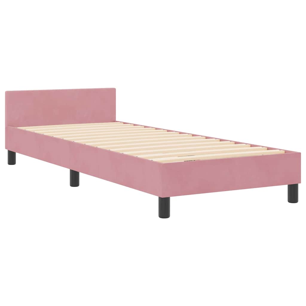 Krevet s opruga kutije Ružičasta 80 x 200 cm Baršun