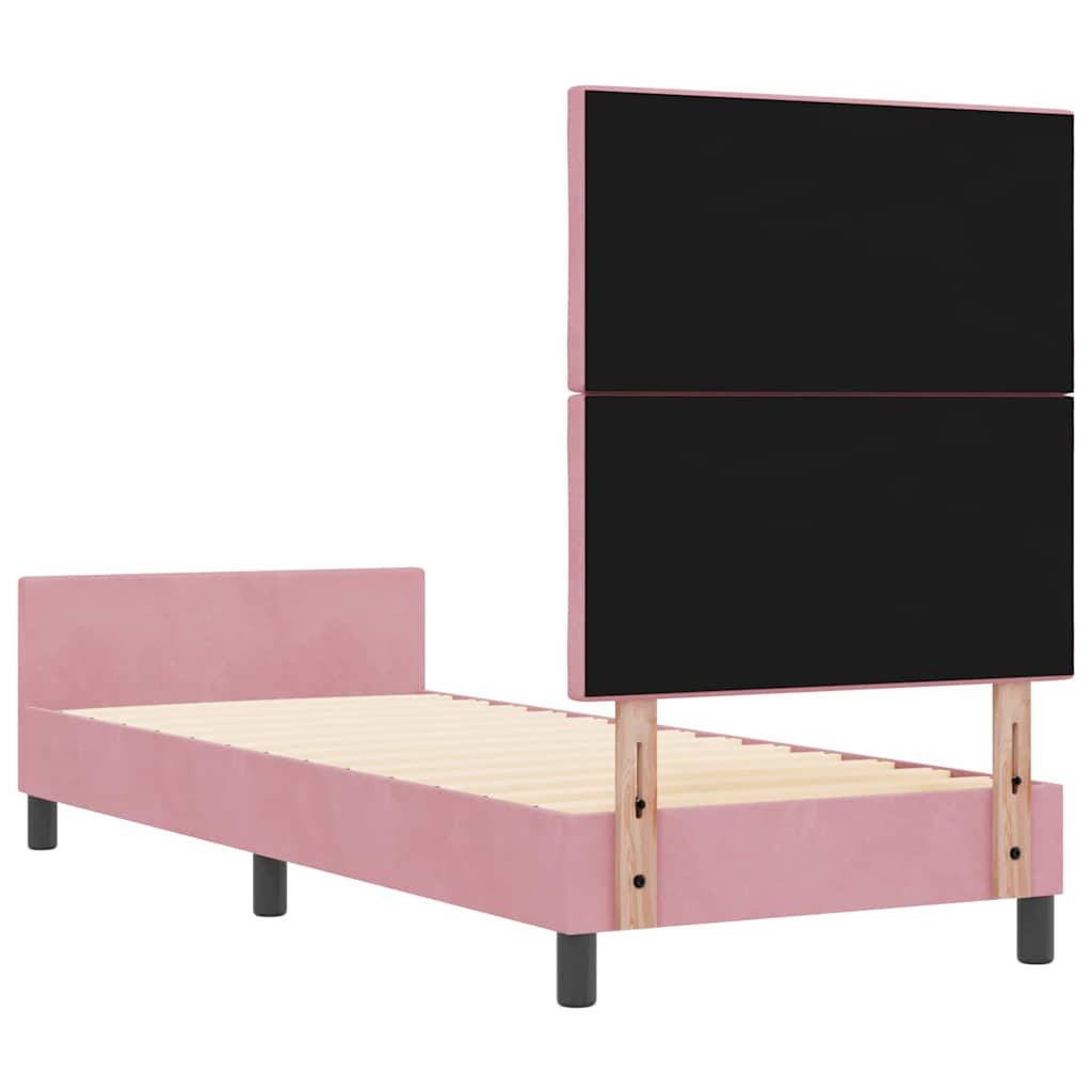 Krevet s opruga kutije Ružičasta 80 x 200 cm Baršun