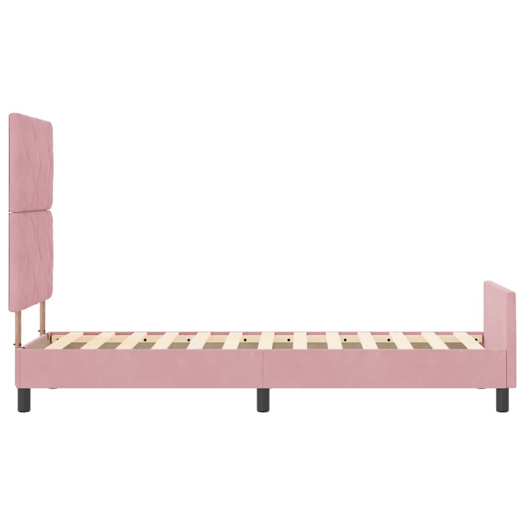 Krevet s opruga kutije Ružičasta 80 x 200 cm Baršun