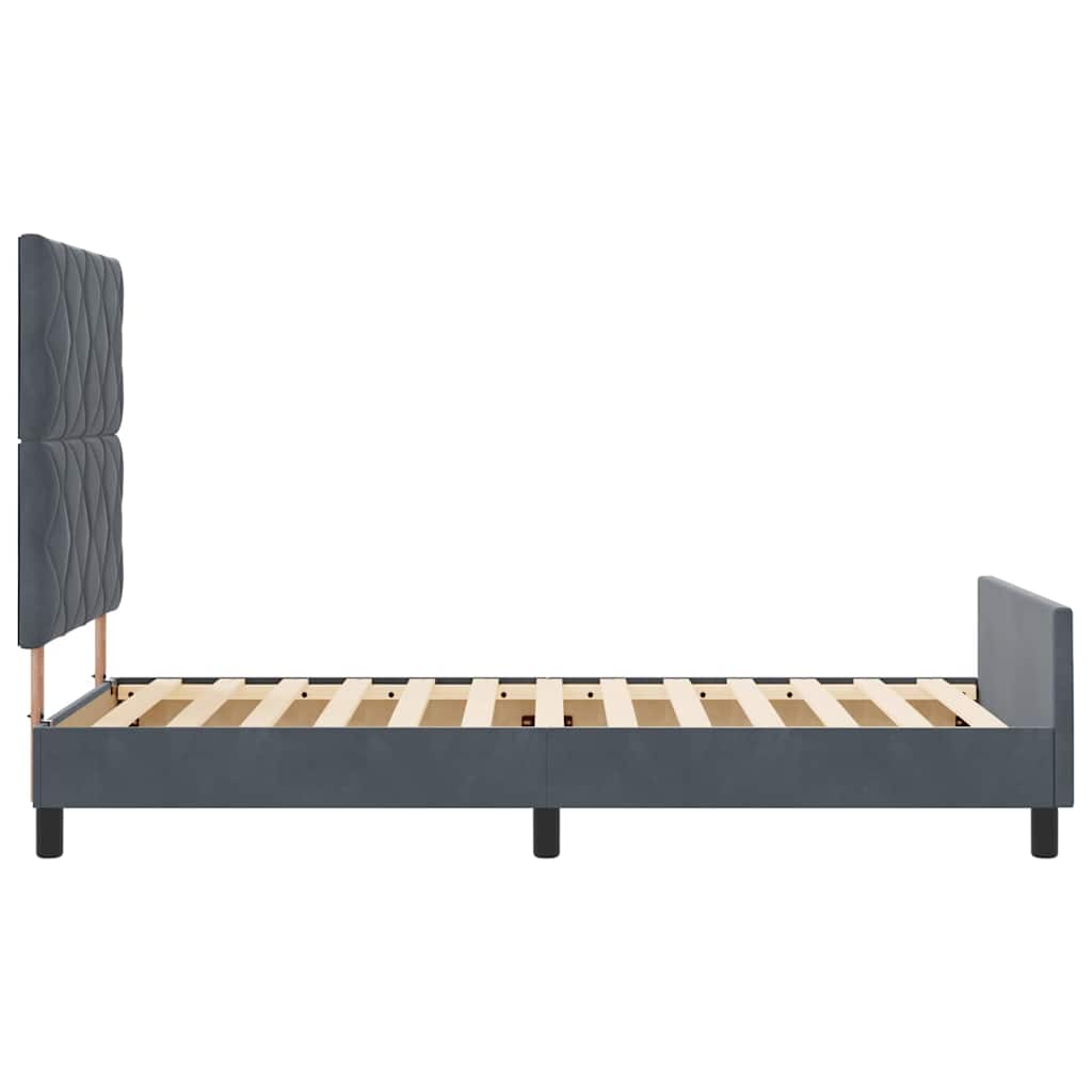 Krevet s opruga kutije Tamno siva 90 x 190 cm Baršun