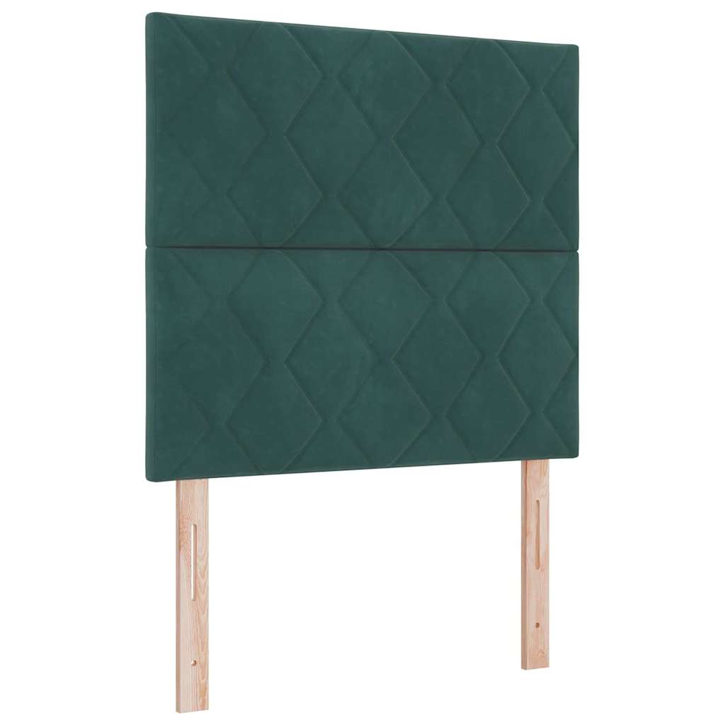 Krevet s opruga kutije Tamnozelena 90 x 200 cm Baršun