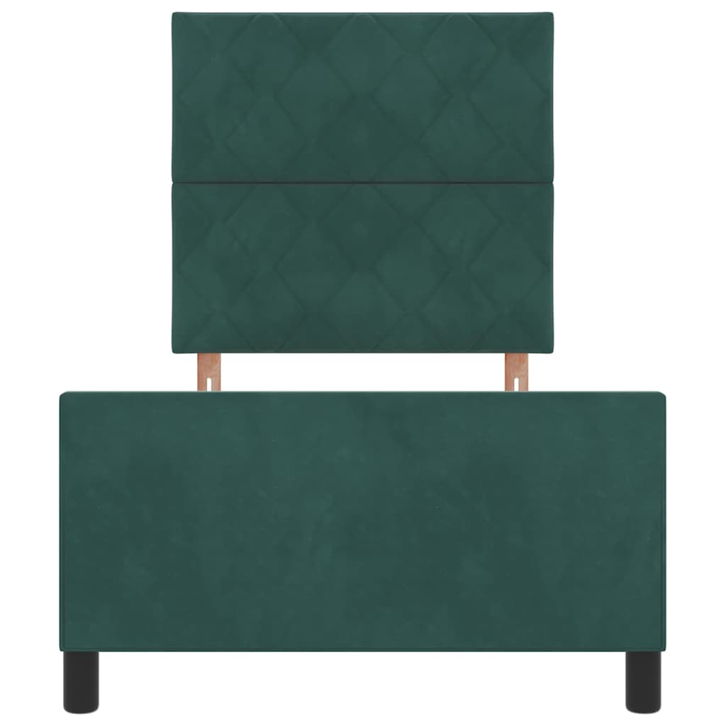 Krevet s opruga kutije Tamnozelena 90 x 200 cm Baršun