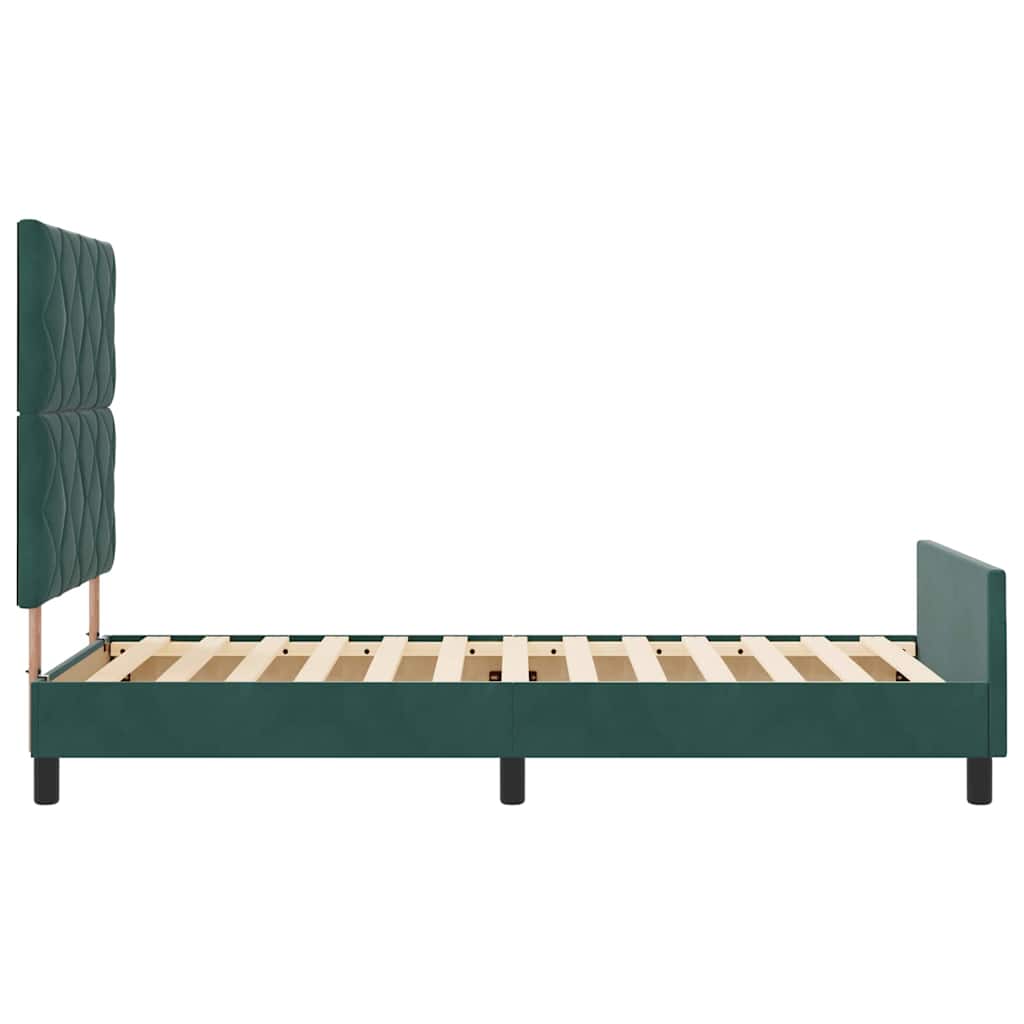 Krevet s opruga kutije Tamnozelena 90 x 200 cm Baršun