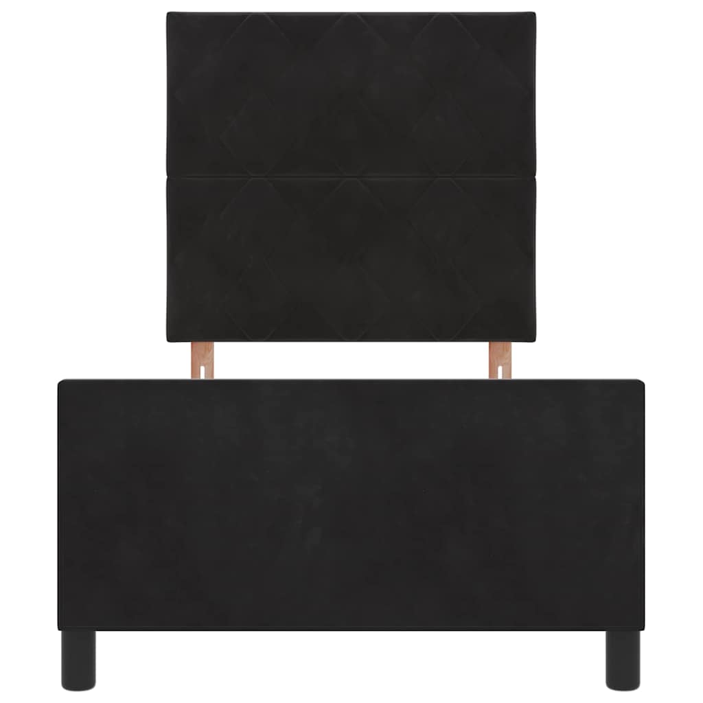 Krevet s opruga kutije s uzglavljem Crna 100 x 200 cm Baršun