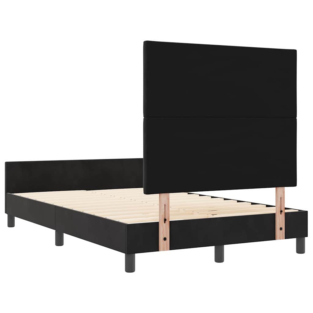 Krevet s opruga kutije s uzglavljem Crna 120 x 200 cm Baršun