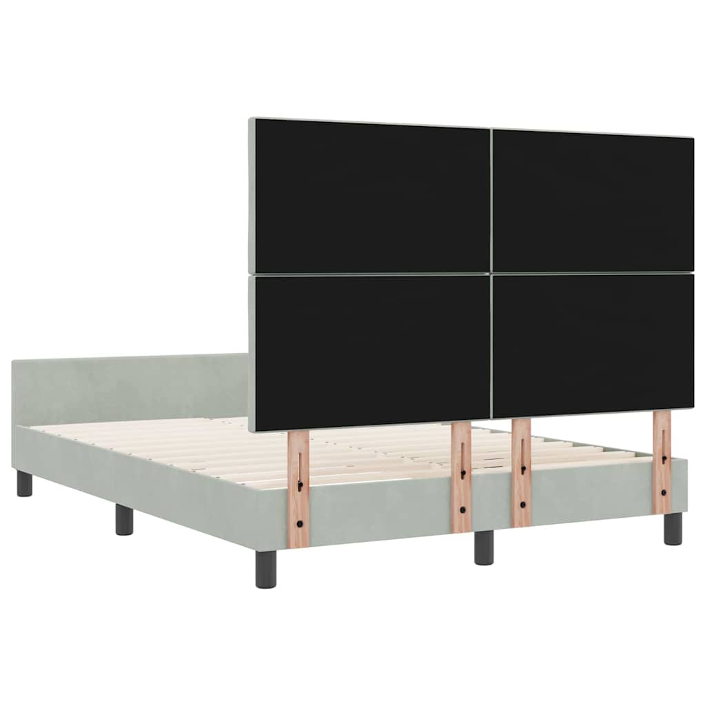 Krevet s opruga kutije Svjetlosiva 140 x 190 cm Baršun