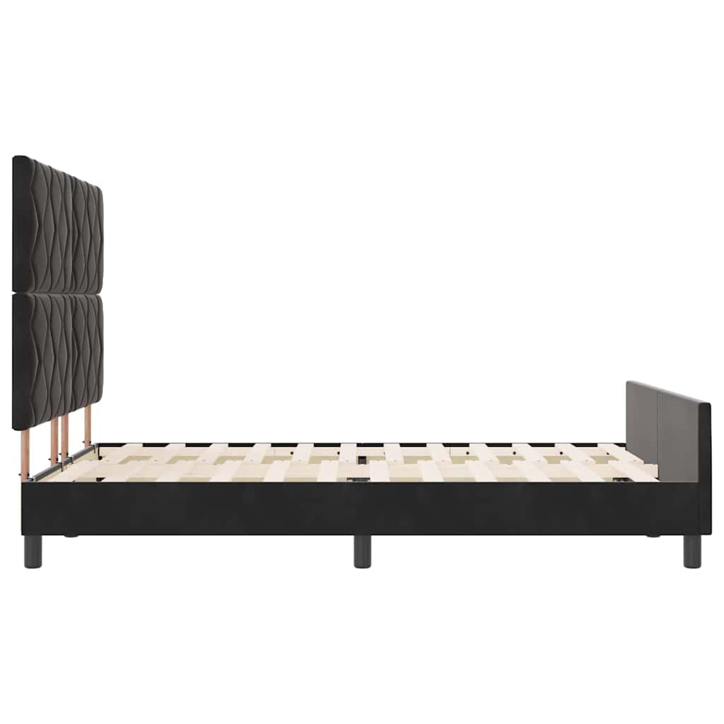 Krevet s opruga kutije s uzglavljem Crna 140 x 190 cm Baršun