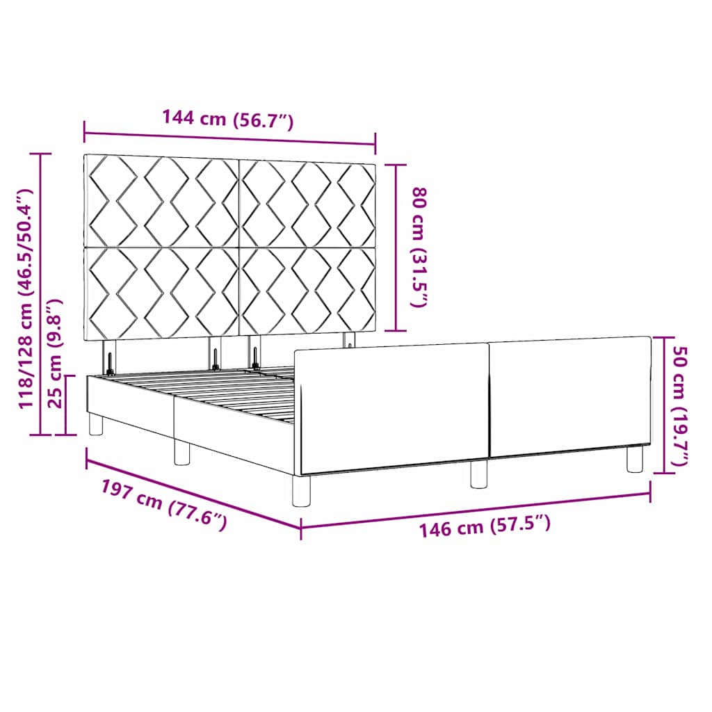 Krevet s opruga kutije s uzglavljem Crna 140 x 190 cm Baršun