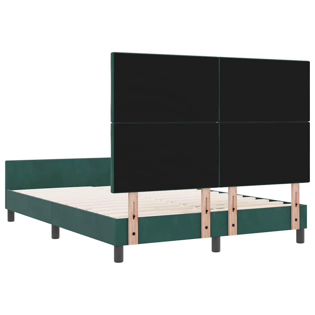 Krevet s opruga kutije Tamnozelena 140 x 190 cm Baršun