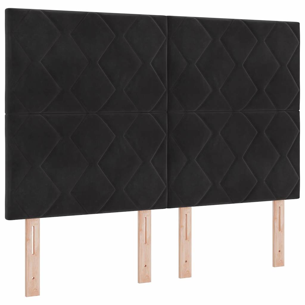 Krevet s opruga kutije s uzglavljem Crna 140 x 200 cm Baršun