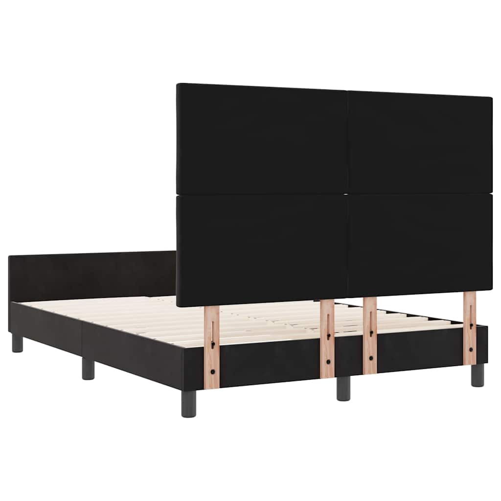 Krevet s opruga kutije s uzglavljem Crna 140 x 200 cm Baršun