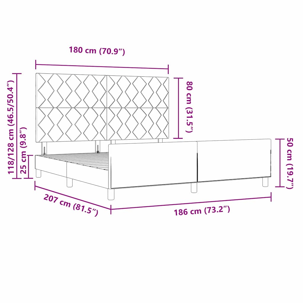 Krevet s opruga kutije Tamno plava 180 x 200 cm Baršun