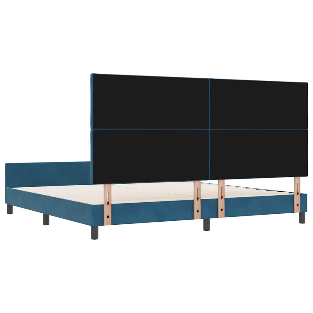 Krevet s opruga kutije Tamno plava 200 x 200 cm Baršun