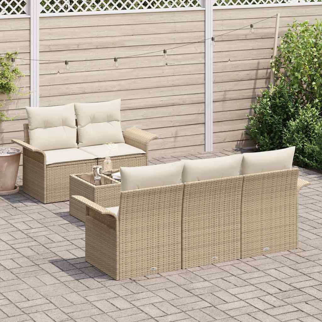 Sjedeća garnitura za vrt 6 pcs Bež i krema 55 x 55 x 37 cm