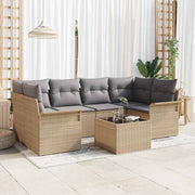 Sjedeća garnitura za vrt 7 pcs Bež i siva 55 x 55 x 37 cm