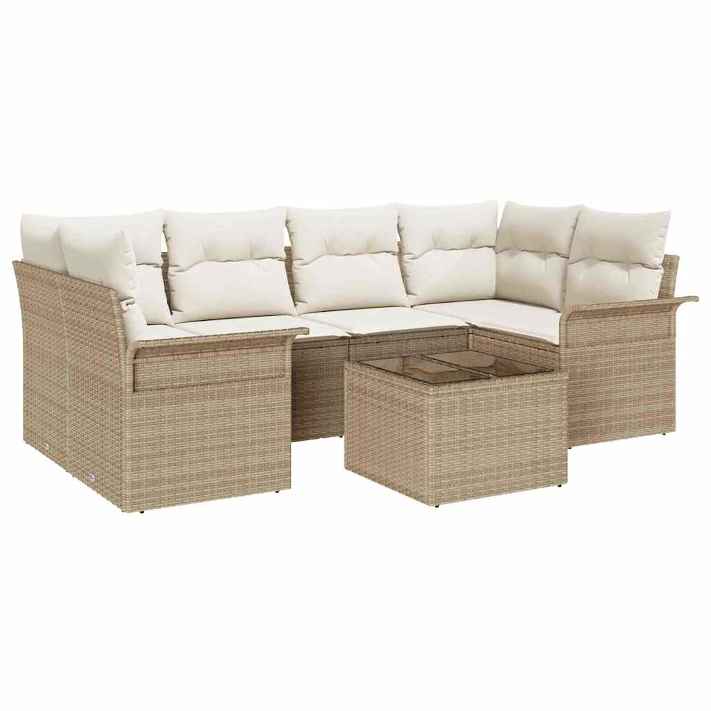 Sjedeća garnitura za vrt 7 pcs Bež i krema 55 x 55 x 37 cm