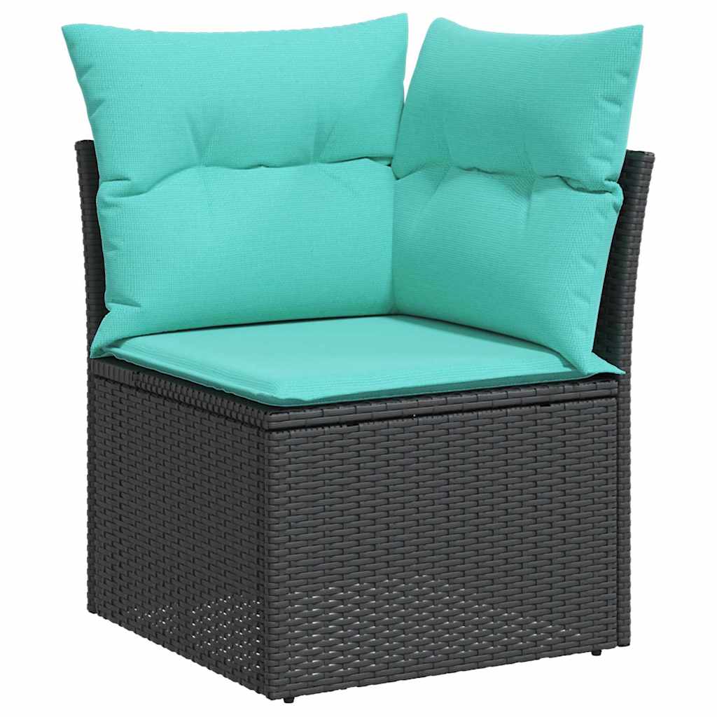Sjedeća garnitura za vrt s pohranom 9 pcs Crna poliratan
