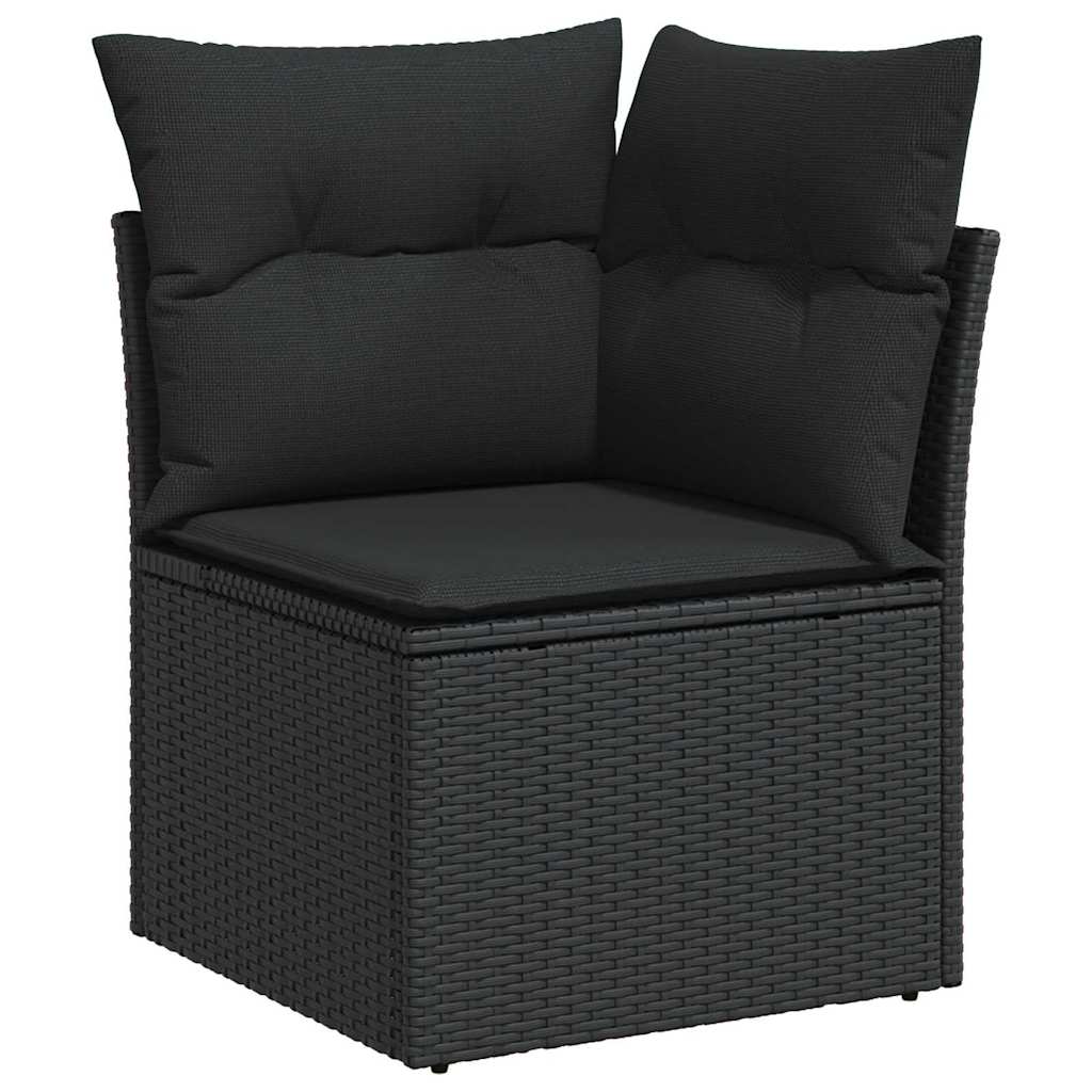 Sjedeća garnitura za vrt s pohranom 6 pcs Crna poliratan