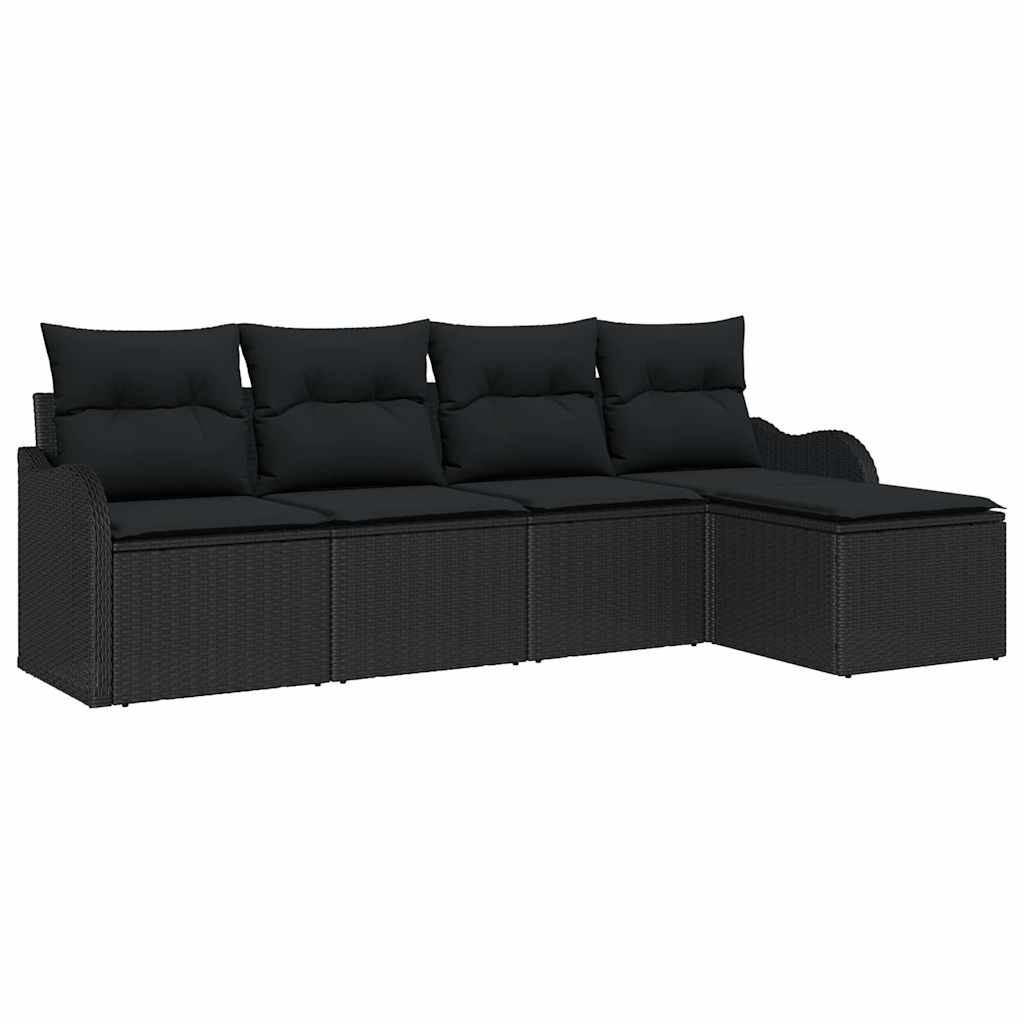 Sjedeća garnitura za vrt s pohranom 5 pcs Crna poliratan
