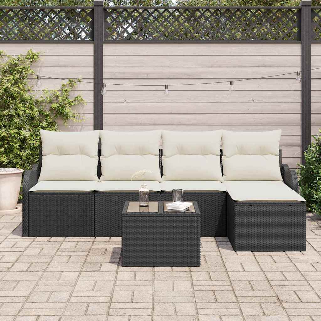 Sjedeća garnitura za vrt s pohranom 6 pcs Smeđa poliratan