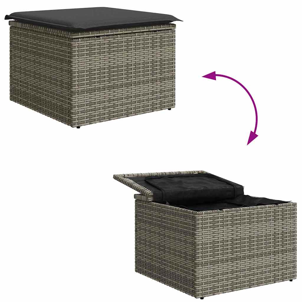 Sjedeća garnitura za vrt s jastukom 6 pcs Siva Poli ratan